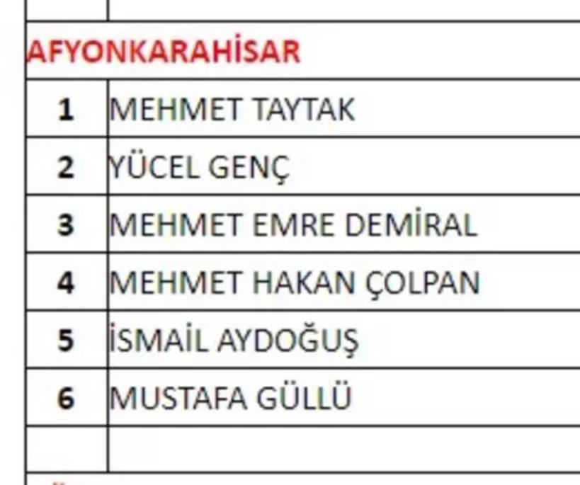 MHP Afyonkarahisar milletvekili aday