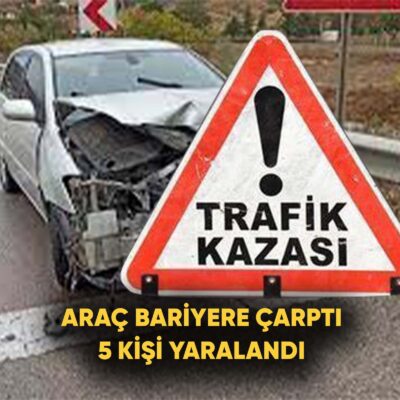 Kontrolden çıkan otomobilin bariyerlere çarptığı kazada 5 kişi yaralandı!