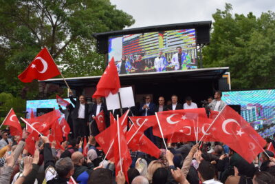 Afyonkarahisar'da Cumhur İttifakı'na üye partilerin temsilcilerinden destek yürüyüşü