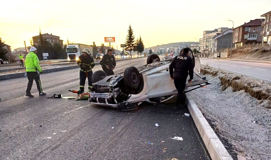 Kütahya’da kontrolden çıkıp takla