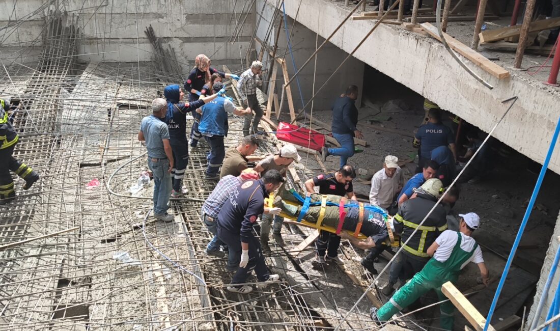 Kütahya’da bir inşaatta beton