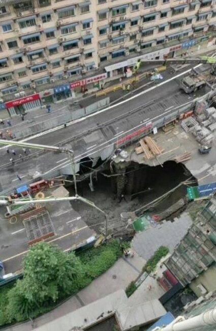 Çin’de bir metro inşaatında