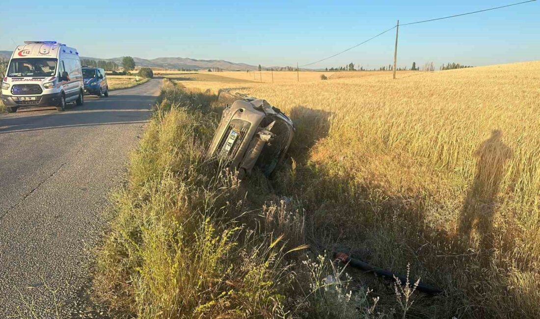 Afyonkarahisar’da takla atıp şarampole