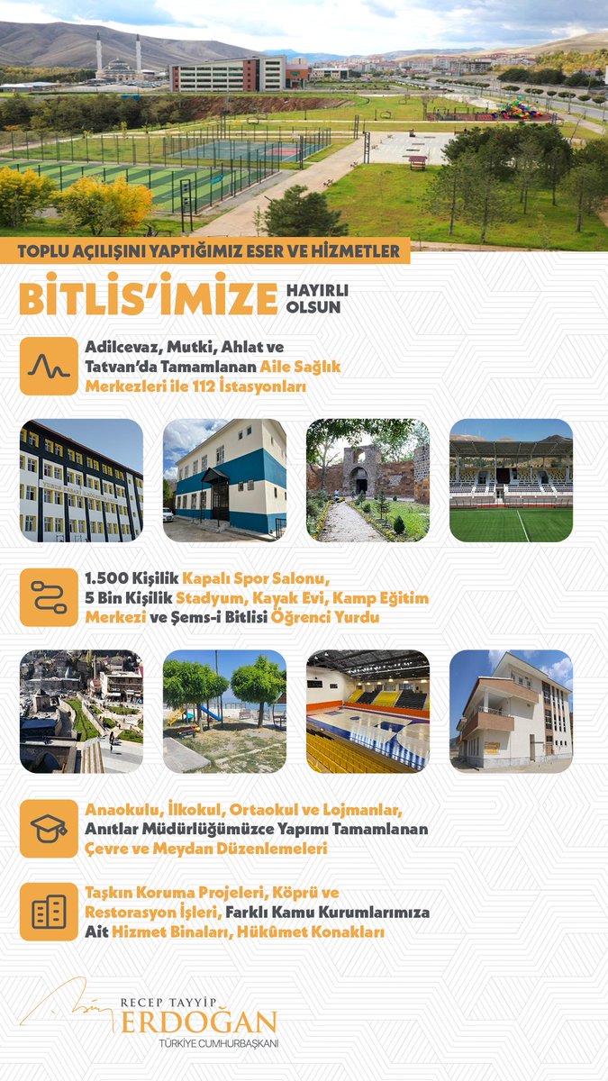 Recep Tayyip Erdoğan Bitlis’te Önemli Eser ve Hizmetlerin Açılışını Gerçekleştirdi