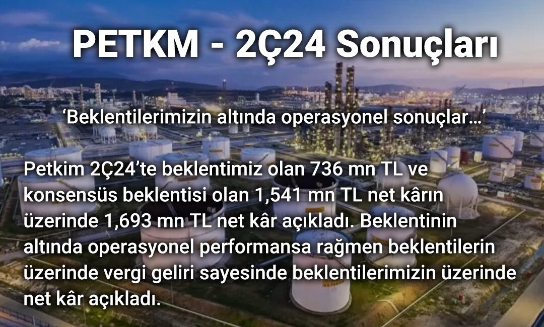 Petkim, 2024’ün ikinci çeyreği