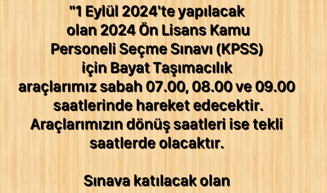 1 Eylül 2024 tarihinde