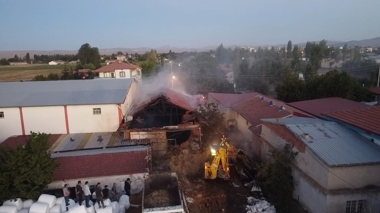 Besihanede çıkan yangında 5 büyükbaş hayvan telef oldu