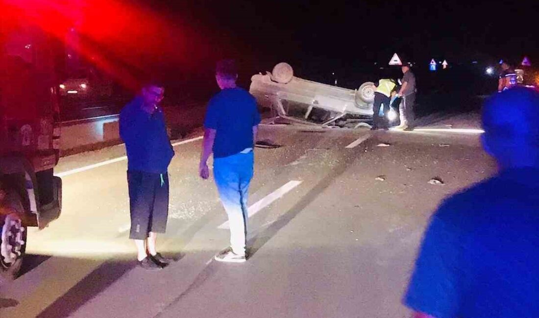 Afyonkarahisar’da kontrolden çıkarak yol