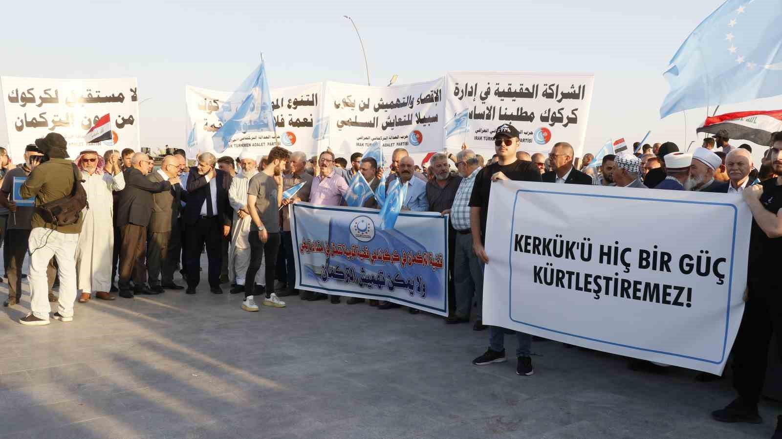 Kerkük’te Türkmenler valilik ve il meclisi seçimine karşı sokağa çıktı