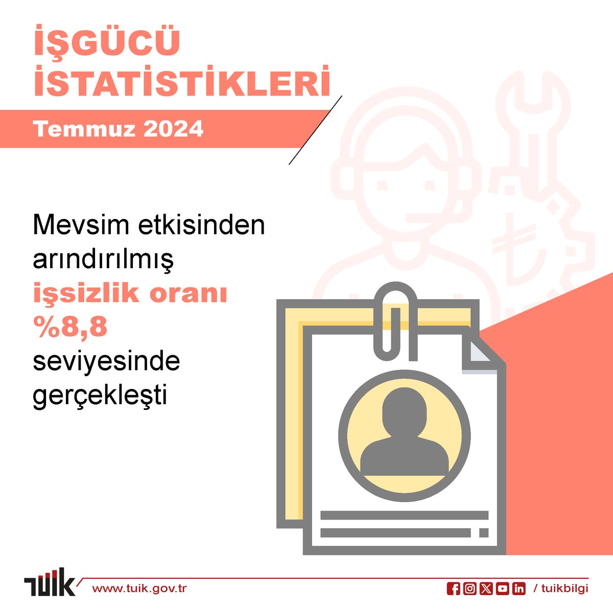 Türkiye’de Mevsimsel Olmayan İşsizlik Oranı %8,8