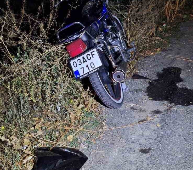 Afyonkarahisar’ın Şuhut ilçesinde motosiklet