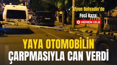 Bolvadin’de meydana gelen trafik kazasında, yolda yürüyen uzun yıllar ilçede
