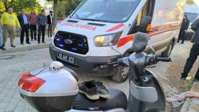Afyonkarahisar’ın Şuhut ilçesinde kontrolden çıkan tescilsiz motosiklet, yol kenarındaki kaldırıma
