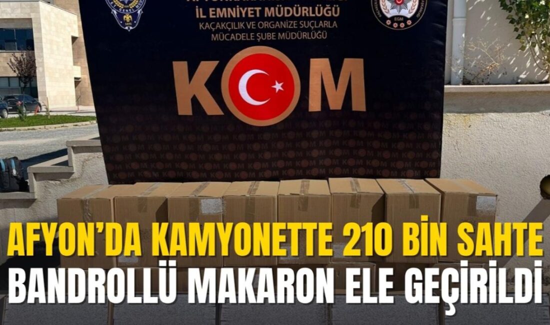 Afyonkarahisar’da polis ekipleri, şüphe üzerine durdurdukları bir kamyonette 210 bin