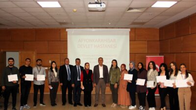 Hastane bünyesinden ve çevre hastanelerden gelen ve kursu başarı ile