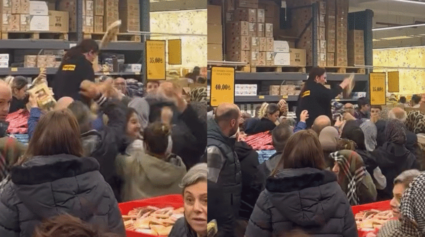 Bursa’nın Ataevler Mahallesi’nde yer alan bir market şubesinde düzenlenen indirim