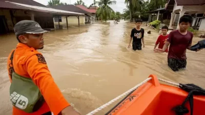 Hafta sonundan bu yana etkili olan yoğun yağışlar, Kuzey Sumatra’da