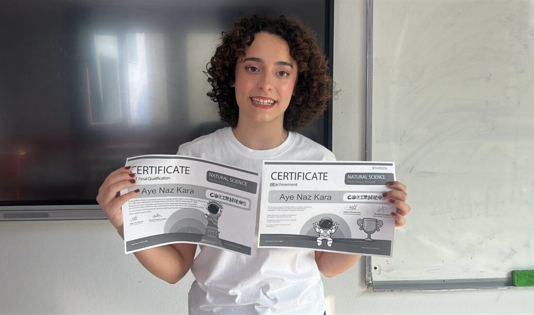 Hatay’da yaşayan ve Copernicus Bilim Olimpiyatı’nda soruların hepsini doğru yanıtlayarak