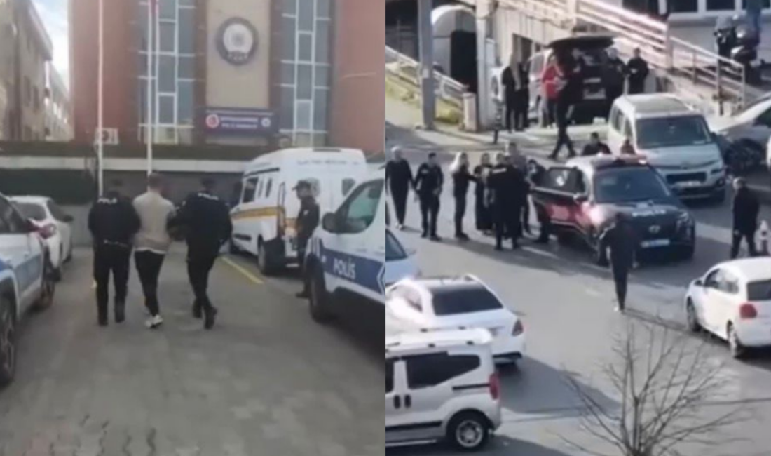 Büyükçekmece Adliyesi Ek Binası önünde sabah saatlerinde bir boşanma duruşması