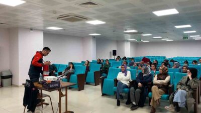 AFAD açıklamasına göre eğitim çalışmasında, afet farkındalığı, yangın farkındalığı, toplanma