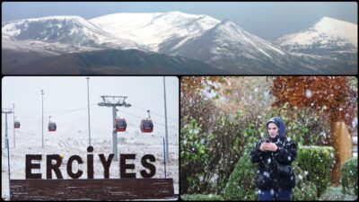 Erciyes AŞ yetkililerinden alınan bilgiye göre, Erciyes Dağı genelinde gece