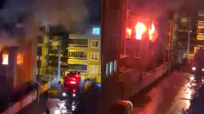 Kütahya Dumlupınar Mahallesi’nde bulunan bir apartman dairesinde henüz belirlenemeyen bir