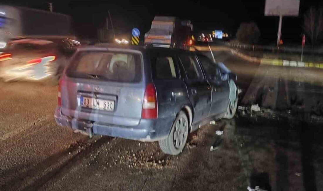 Afyonkarahisar’da otomobil ile otobüsün çarpışması sonucu meydana gelen trafik kazasında