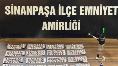 Afyonkarahisar’da polis tarafından 252 adet uyuşturucu hap ile yakalanan şahıs