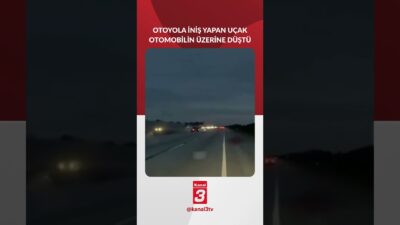 Florida’daki I-95 otoyoluna, eğitim uçuşu yapan çift motorlu bir uçak