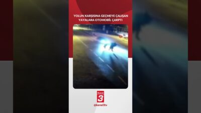 Uşak’ın Eşme ilçesinde yolun karşısına geçmeye çalışan yayalara otomobil çarptı.