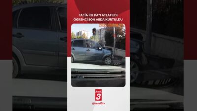 Ankara Sincan’da okul önünde meydana gelen kazada, kontrolden çıkan otomobil