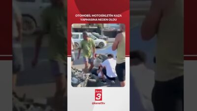 Antalya’da orta şeritten dönüş yapan bir otomobil, motosikletin kaza yapmasına