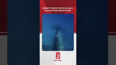 Serbest yüzücü Yasemin Ulucan, Kaş’ta gerçekleştirdiği dalışta denizin dibindeki uçak