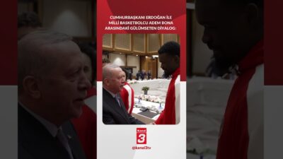 Cumhurbaşkanı Erdoğan ile Milli Basketbolcu Adem Bona arasındaki diyalog: -Ooo