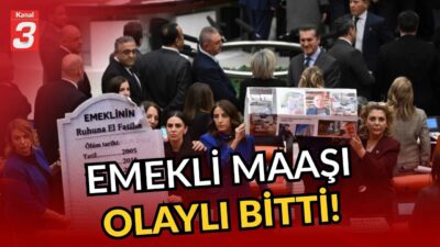 Emekli maaşı konusu mecliste olaylı bitti! | Kürsüye tabutla çıktı!