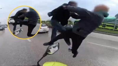 Bursa-İzmir yolu üzerinde seyir halindeki iki sürücü arasında çıkan "yol