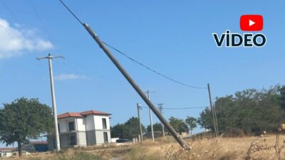 Ordu’da enerji hatlarını yenileme çalışmaları kapsamında eski elektrik direklerini yıkmaya