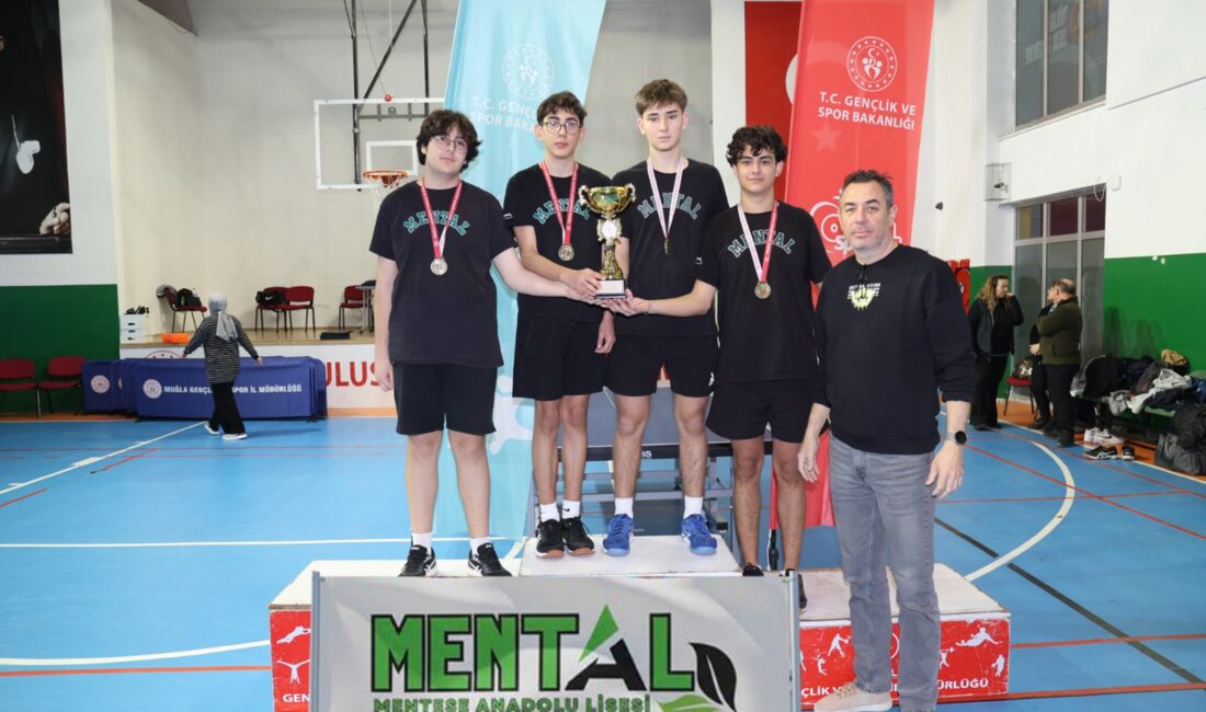 Muğla'da düzenlenen Okul Sporları Masa Tenisi İl Birinciliği müsabakalarında büyük