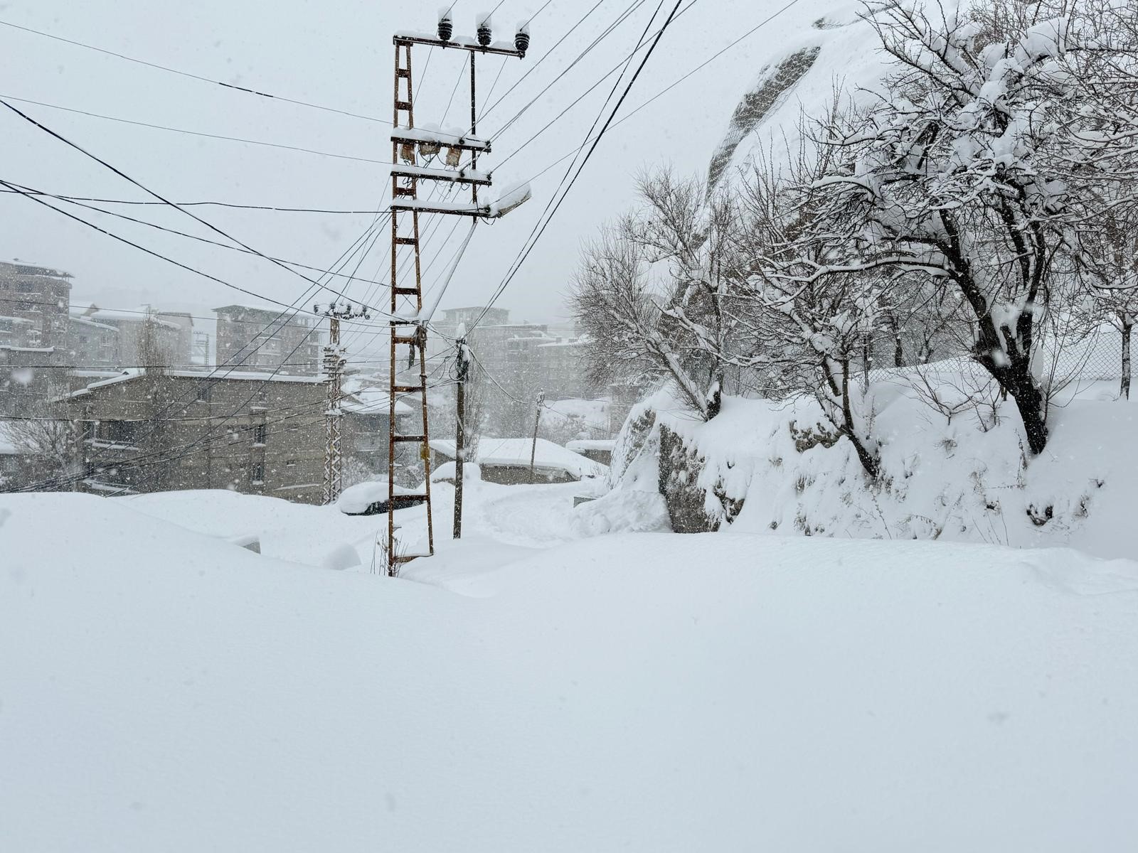 Hakkari genelinde etkili olan yoğun kar yağışı, hayatı olumsuz etkilemeye