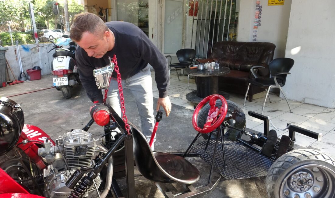 Motosiklet tamirindeki ustalığını bir otomobil projesine dönüştüren Yalçın, yaklaşık iki