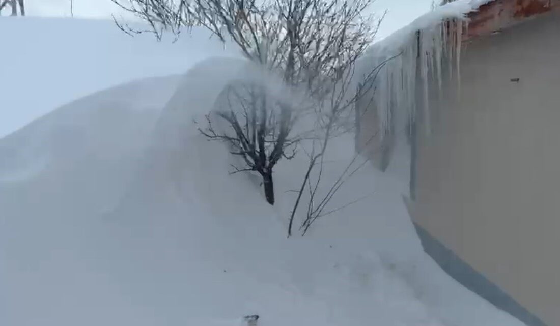 Sivas’ın Altınyayla ilçesinde etkili olan Sibirya soğukları ve yoğun kar