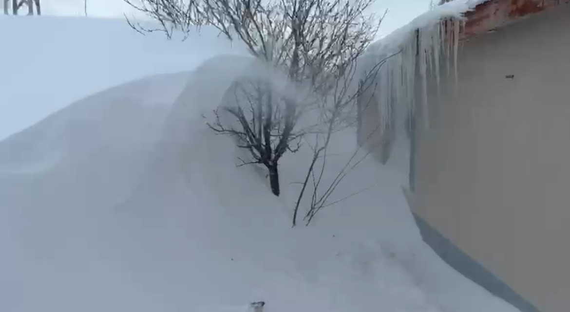 Sivas’ın Altınyayla ilçesinde etkili olan Sibirya soğukları ve yoğun kar