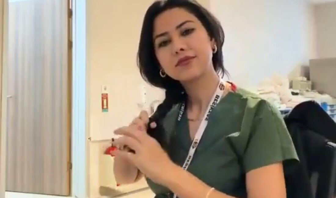 Kocaeli'deki bir kamu hastanesinde görev başındayken çektiği videoyu sosyal medyada