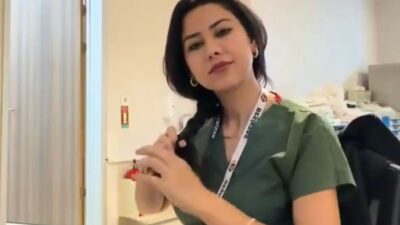 Kocaeli'deki bir kamu hastanesinde görev başındayken çektiği videoyu sosyal medyada
