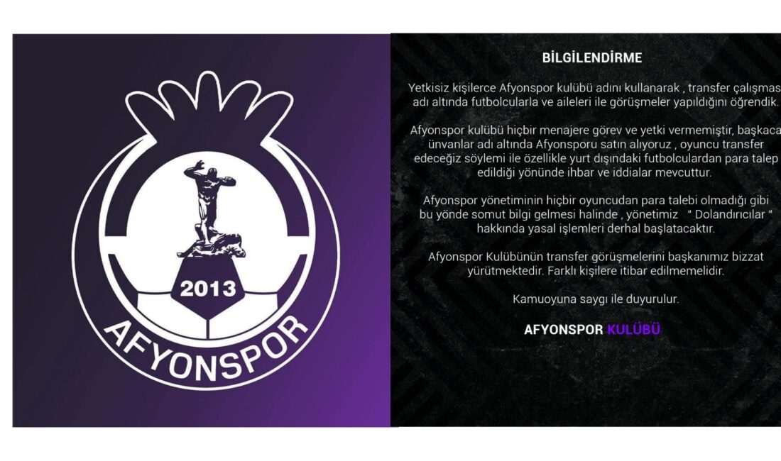 TFF 3. Lig 4. Grup’ta mücadele eden Afyonspor, kulüp adı