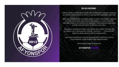 TFF 3. Lig 4. Grup’ta mücadele eden Afyonspor, kulüp adı