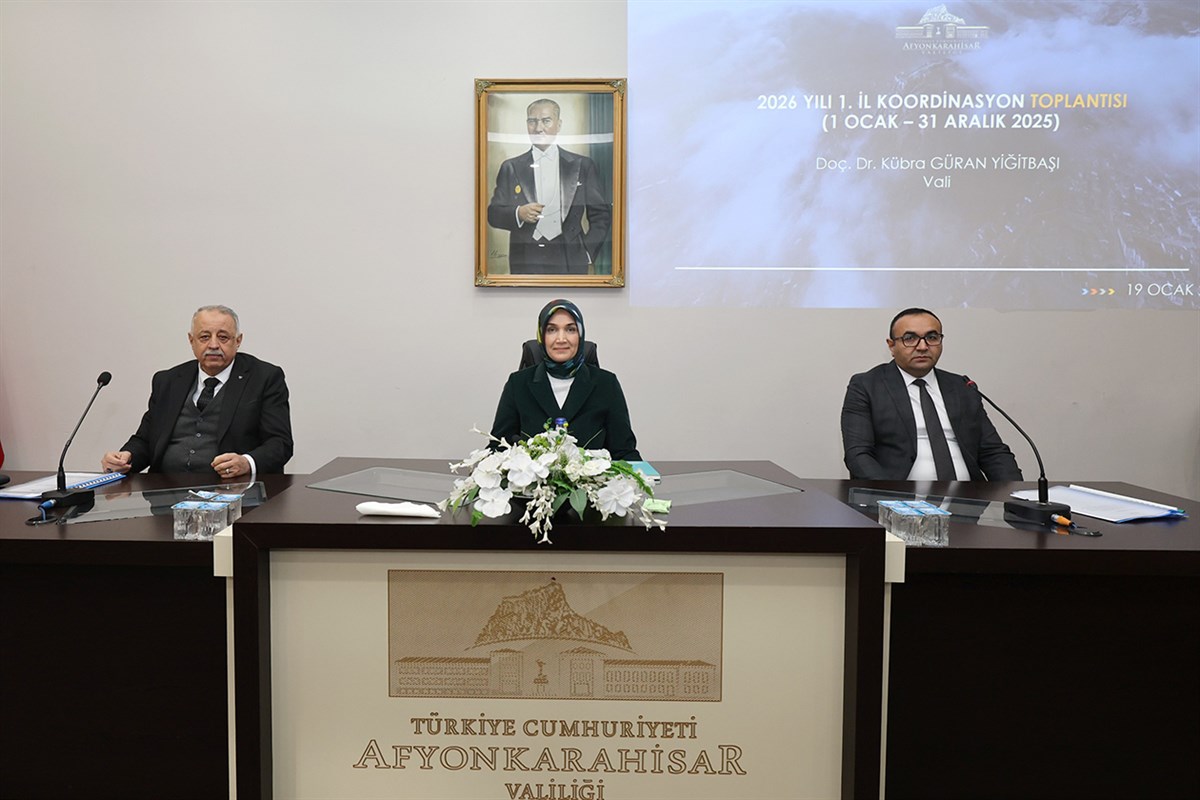 2026 yılının ilk İl Koordinasyon Kurulu Toplantısı’nda konuşan Afyonkarahisar Valisi