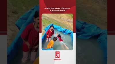 Sinop’ta bir dede, denize gidemeyen torunları için havuz yaptı. ✅Whatsapp
