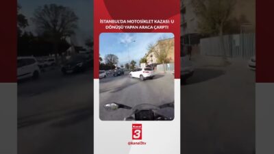 İstanbul’da bir motosiklet sürücüsü, U dönüşü yapan araca çarparak yaralandı.
