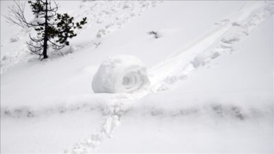 Ender rastlanan bir doğa olayı olan kar ruloları Ilgaz Dağı'nda